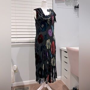 Vintage Adrianna Papell 35% Silk Midi‎ Dress - Fits Like Size L